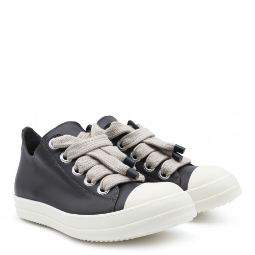 BLACK AND WHITE LEATHER JUMBOLACE SNEAKERS