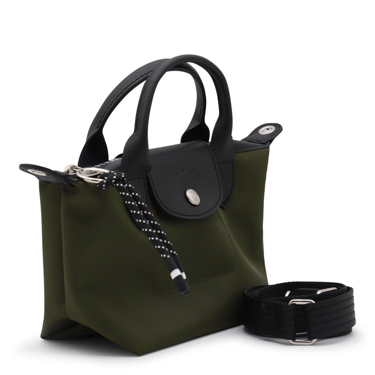 GREEN LEATHER LE PLIAGE XTRA XS TOTE