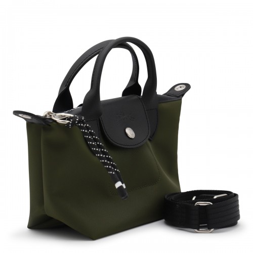 GREEN LEATHER LE PLIAGE XTRA XS TOTE