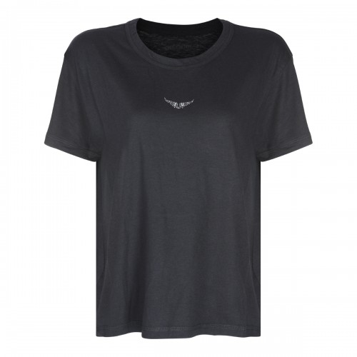 BLACK COTTON T-SHIRT