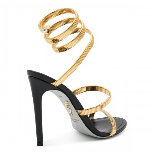 BLACK AND GOLD SANDALS