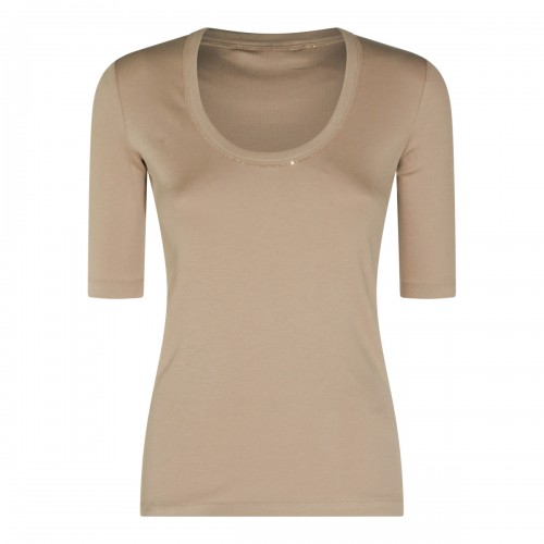 BEIGE COTTON T-SHIRT