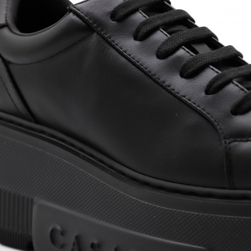BLACK LEATHER SNEAKERS