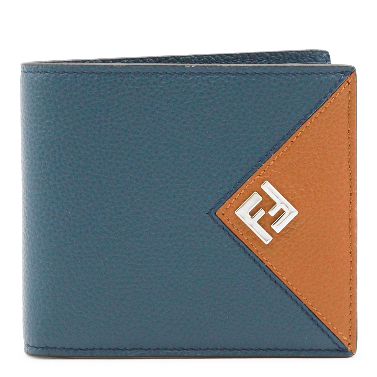 YELLOW AND BLUE LEATHER WALLET