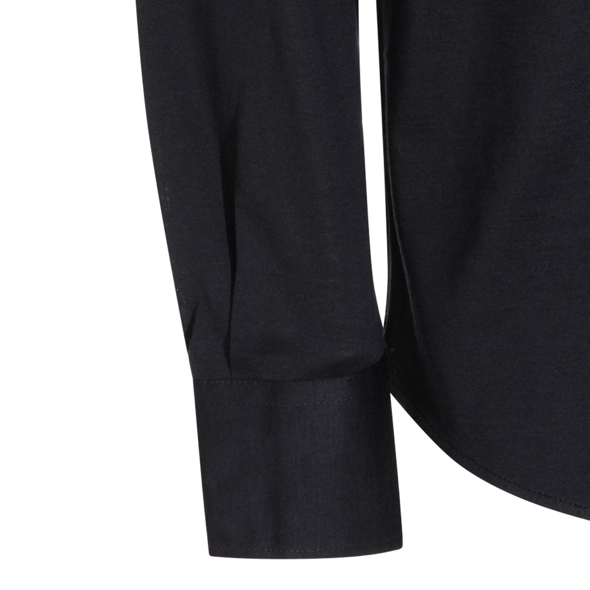 NAVY SILK COTTON BLEND SHIRT