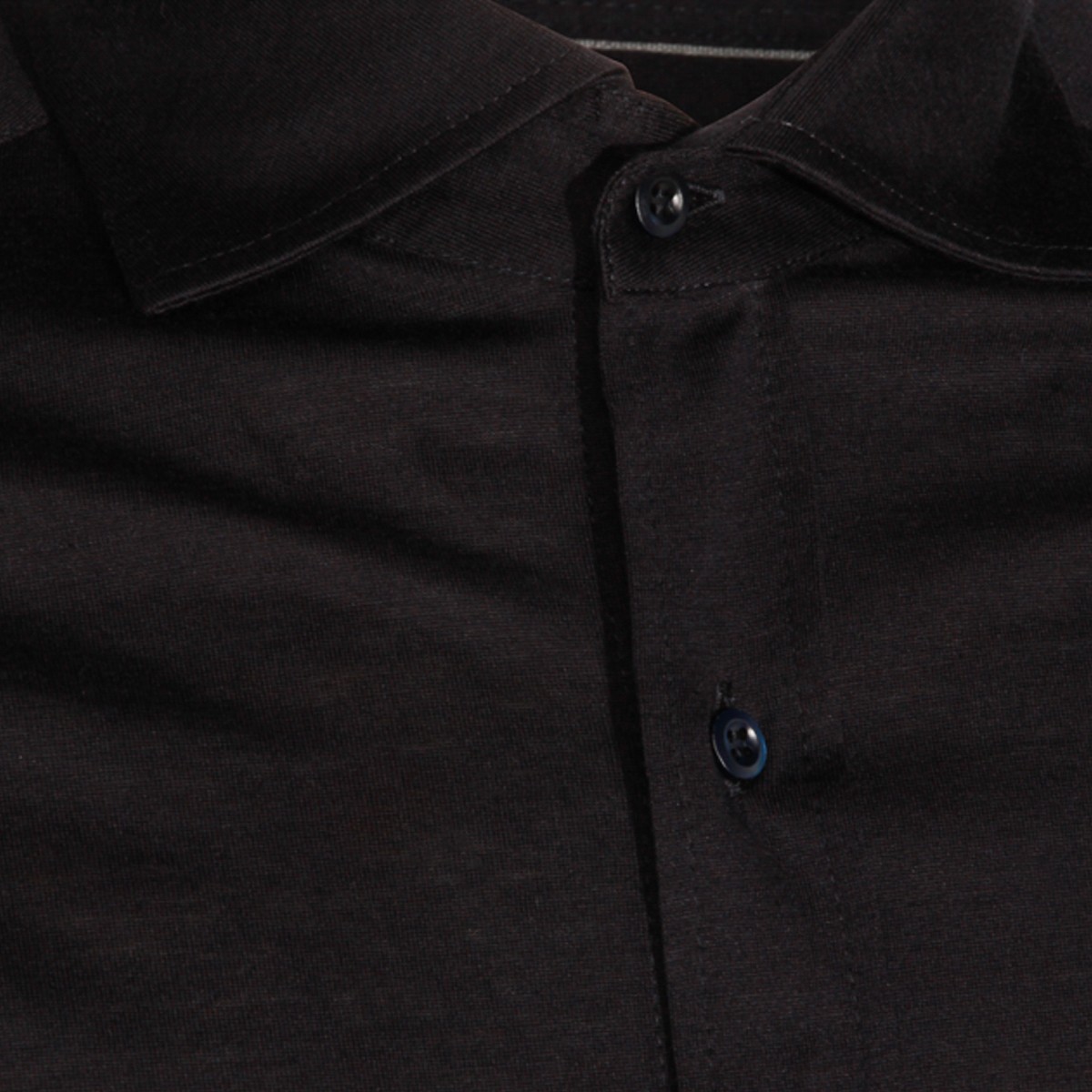 NAVY SILK COTTON BLEND SHIRT
