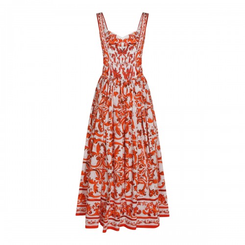 WHITE AND ORANGE COTTON DRESS 2