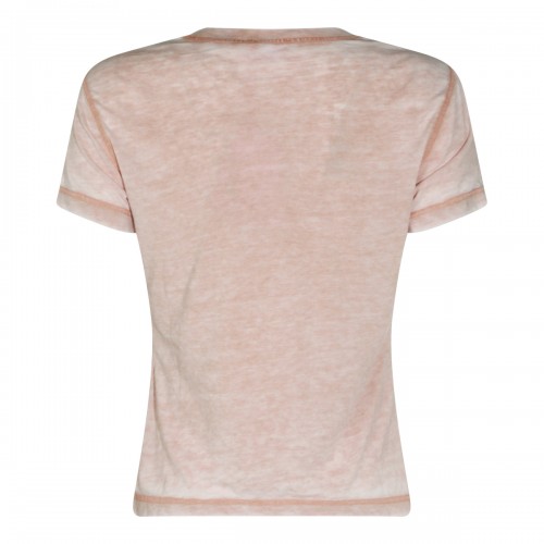BEIGE COTTON BURNOUT T-SHIRT 2