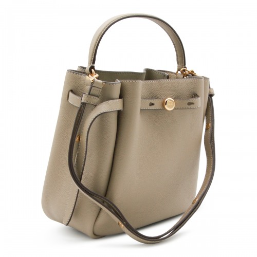GREY LEATHER ROMY SATCHEL 2