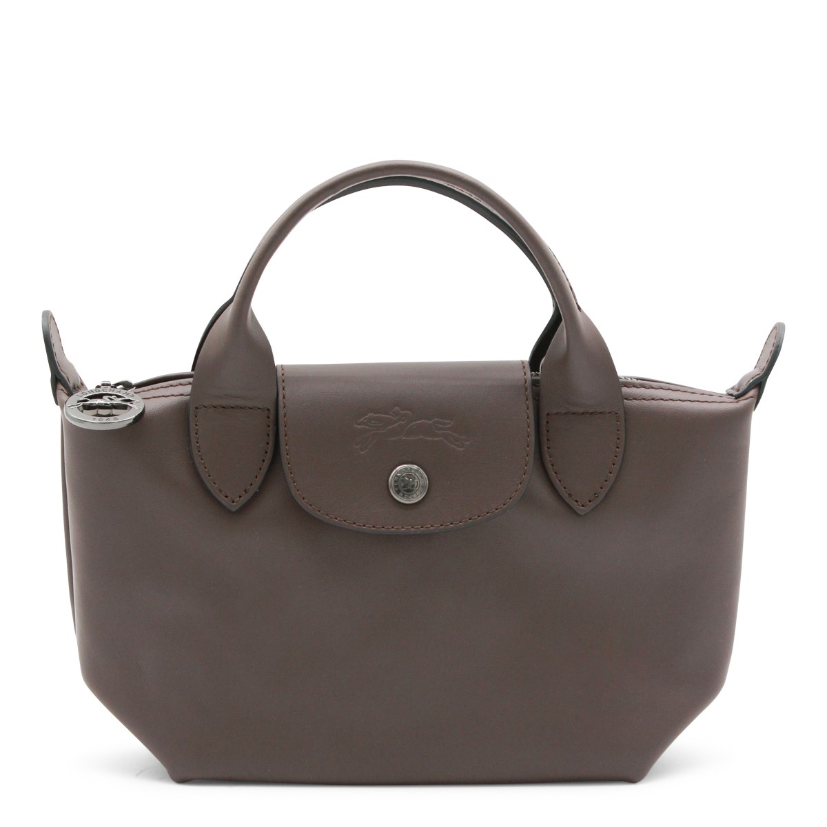 BROWN LEATHER LE PLIAGE ENERGY XS TOTE