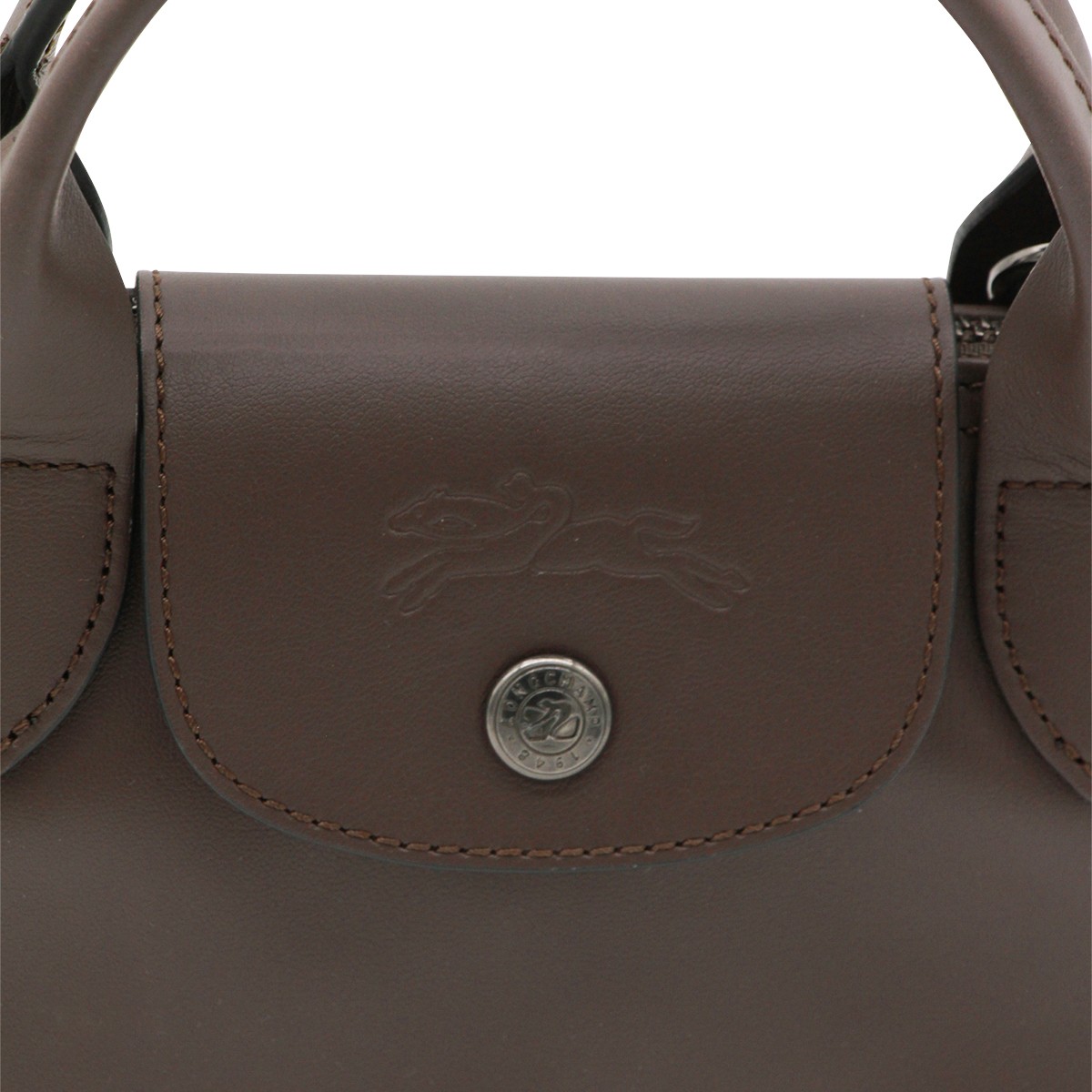 BROWN LEATHER LE PLIAGE ENERGY XS TOTE