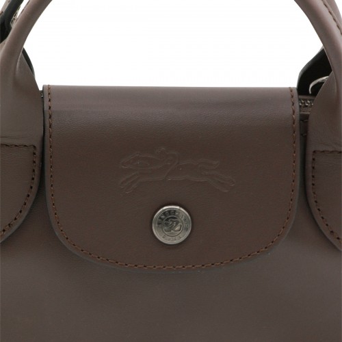 BROWN LEATHER LE PLIAGE ENERGY XS TOTE