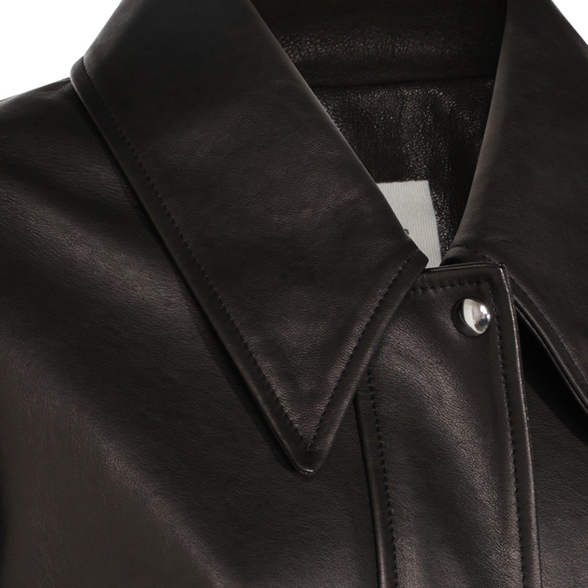 BLACK LEATHER SHELMAN JACKET