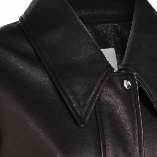 BLACK LEATHER SHELMAN JACKET