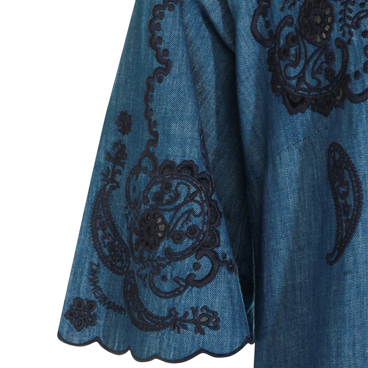 RAILWAY BLUE COTTON CHEMISIER LONG DRESS
