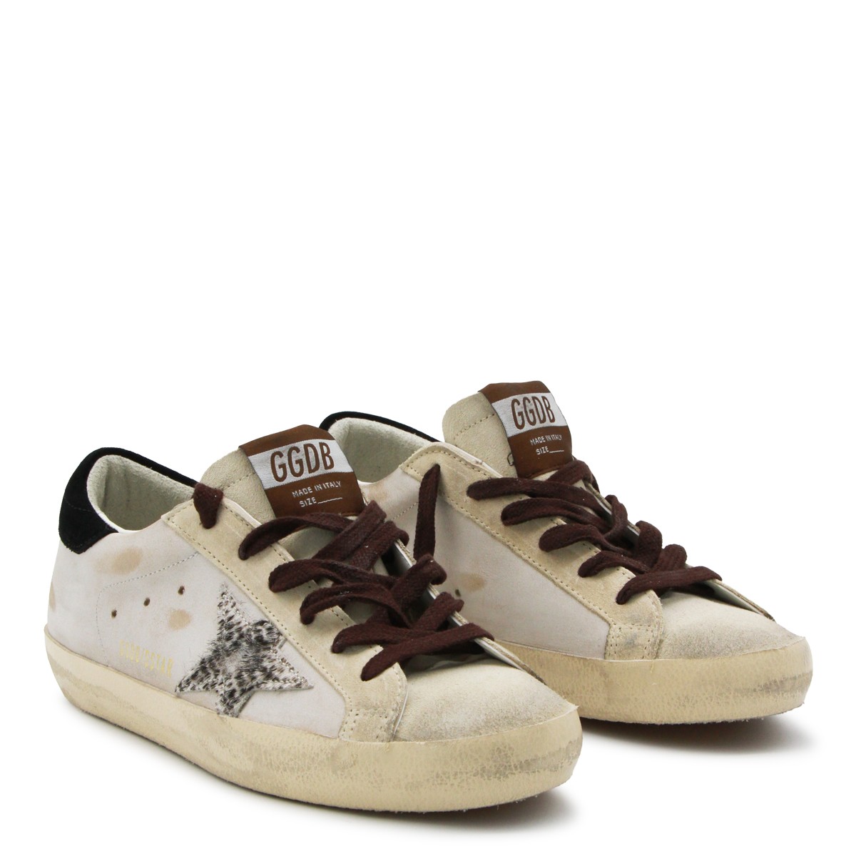 BEIGE AND BLACK LEATHER SUPER STAR...