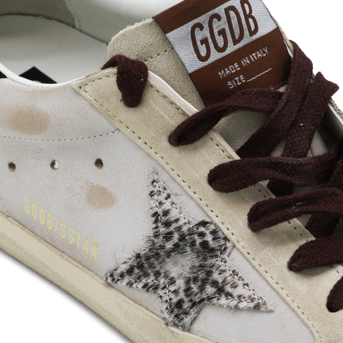 BEIGE AND BLACK LEATHER SUPER STAR...