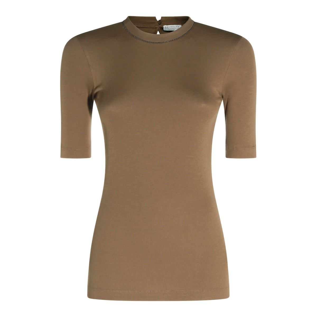 BROWN COTTON T-SHIRT