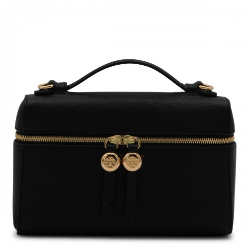 BLACK LEATHER ROMY SLIM TOP HANDLE BAG
