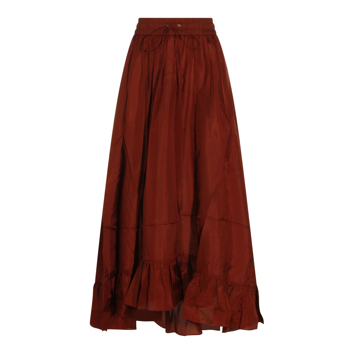 RED SILK SKIRT