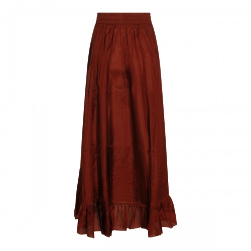 RED SILK SKIRT 2