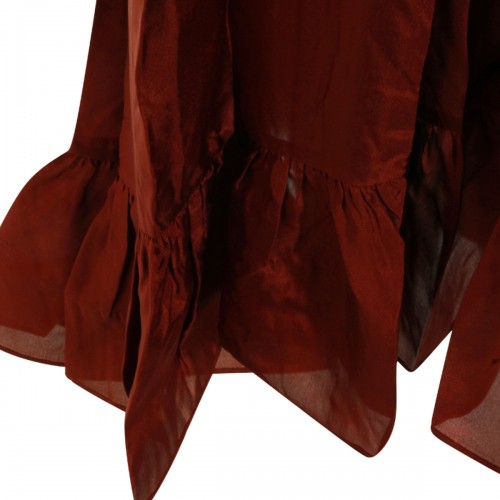 RED SILK SKIRT