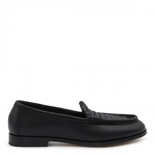 BLACK LEATHER FLATS