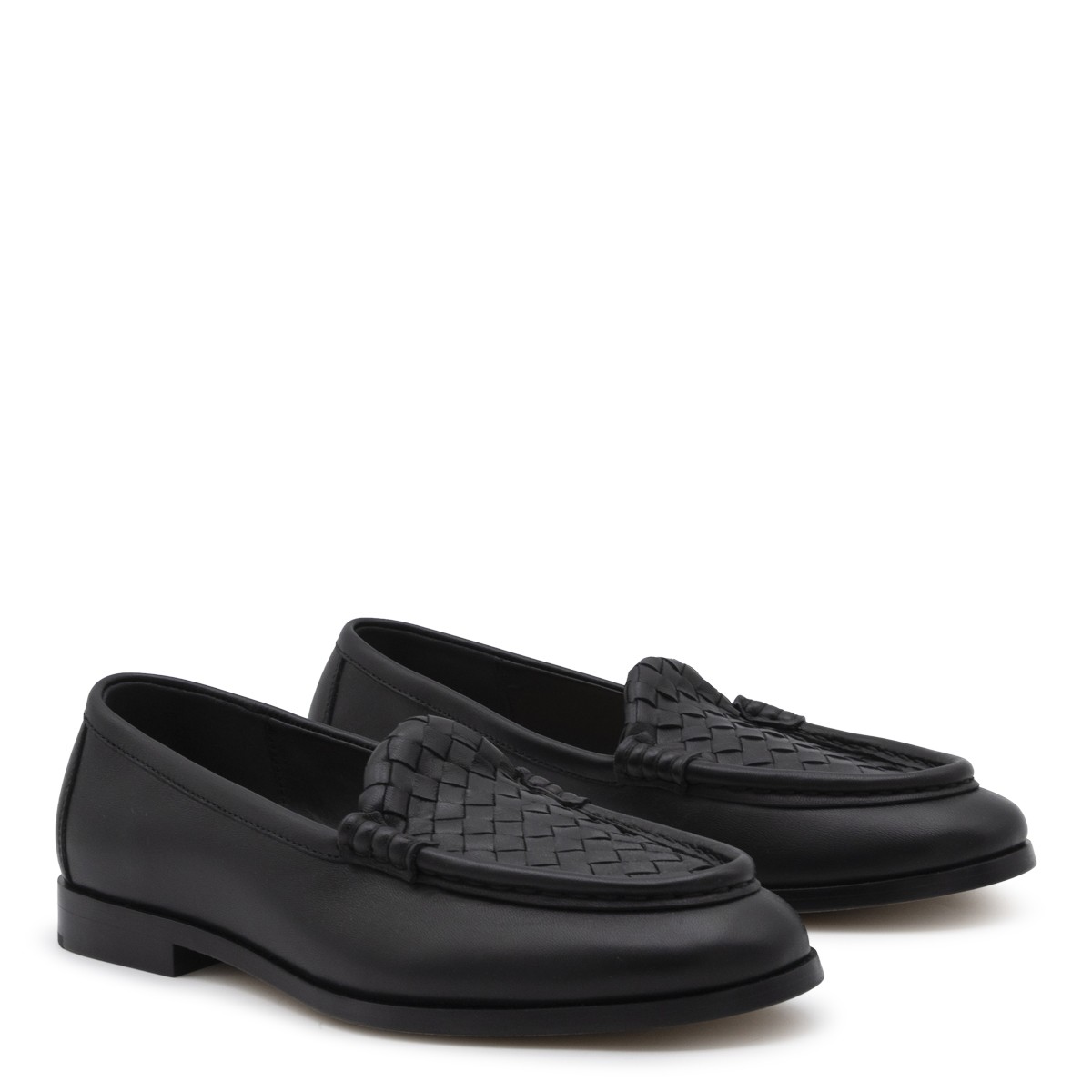 BLACK LEATHER FLATS