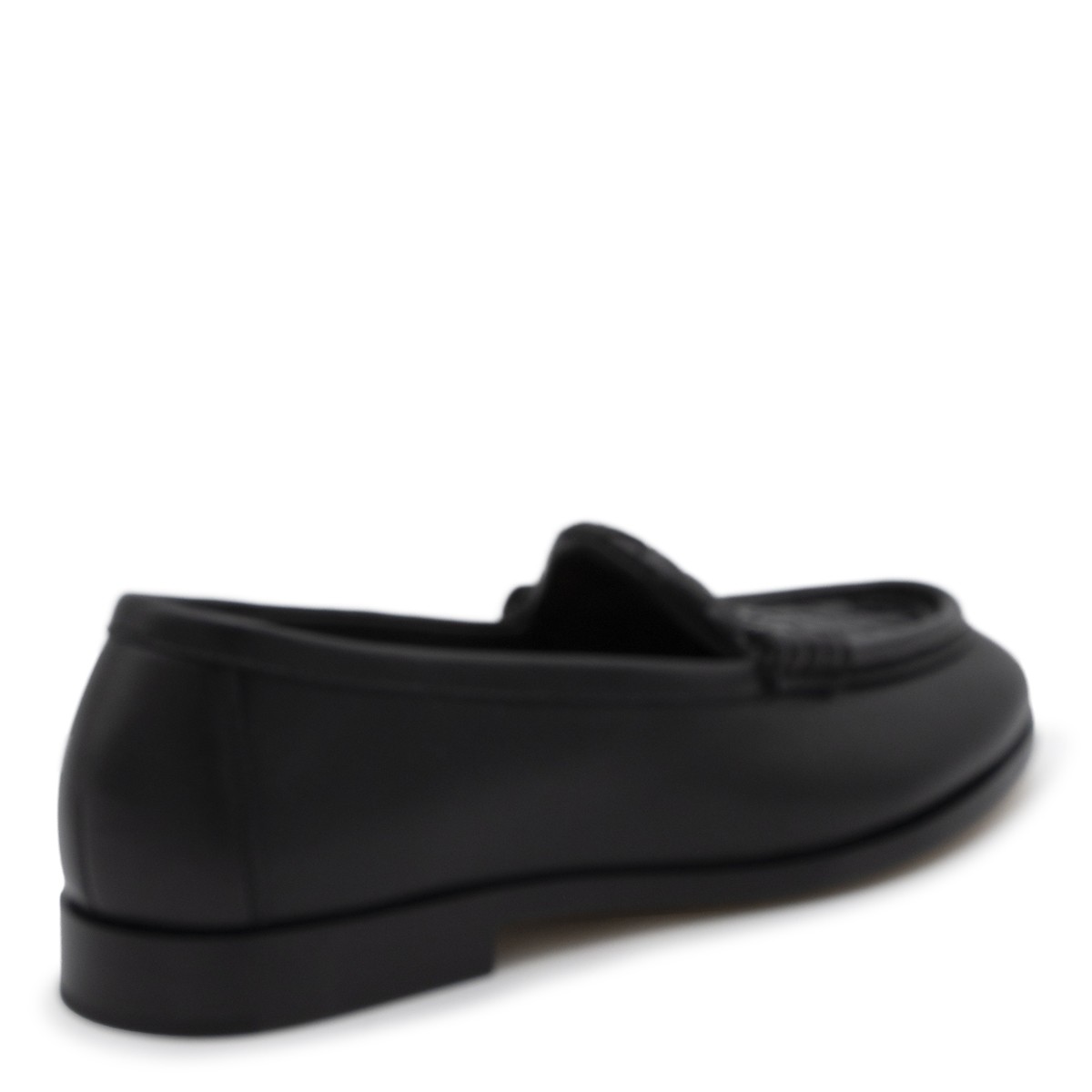 BLACK LEATHER FLATS