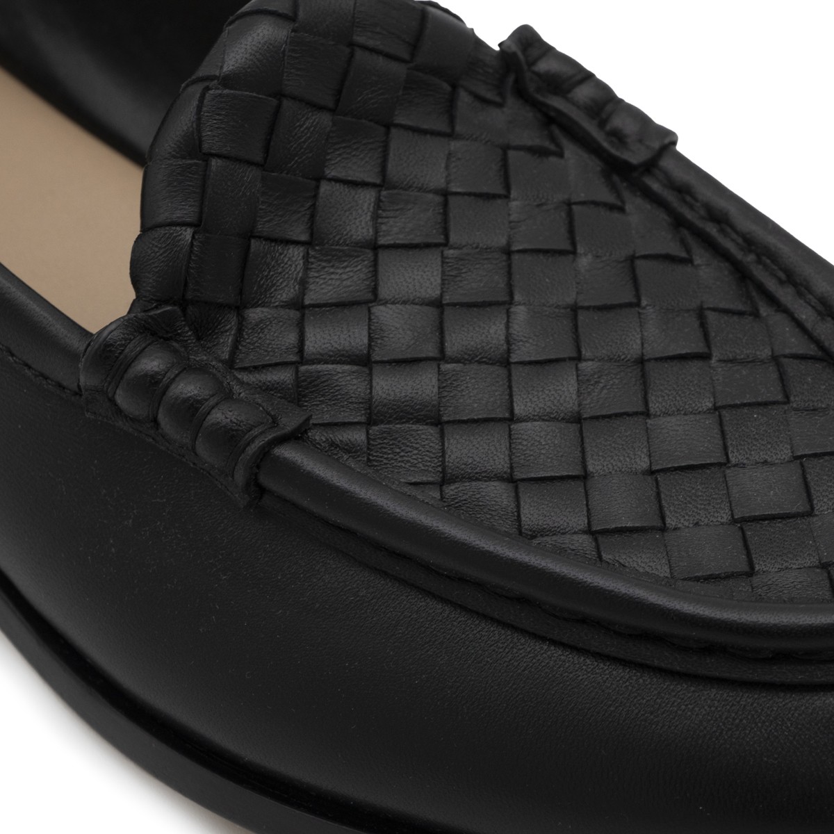 BLACK LEATHER FLATS