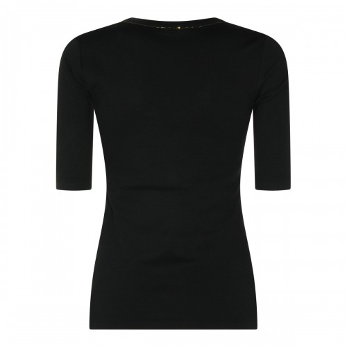 BLACK COTTON STRETCH T-SHIRT 2