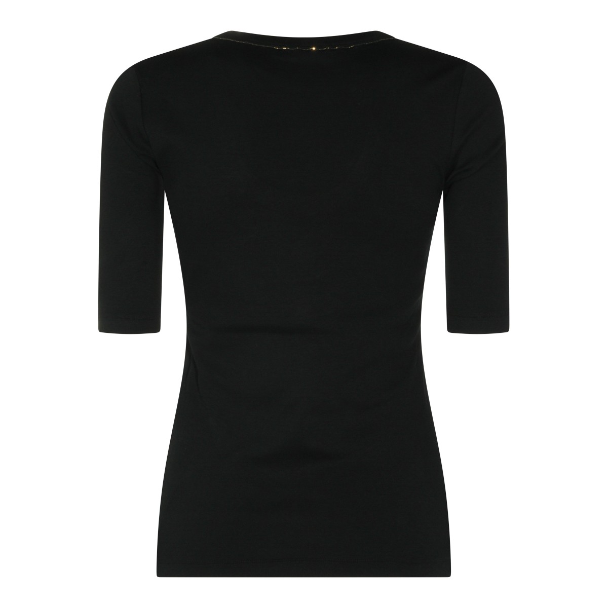 BLACK COTTON STRETCH T-SHIRT