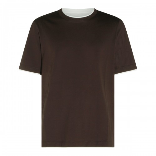 DARK BROWN COTTON T-SHIRT