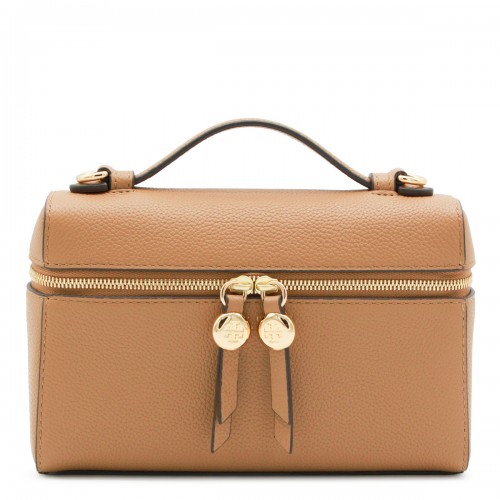 BROWN LEATHER ROMY SLIM TOP HANDLE BAG