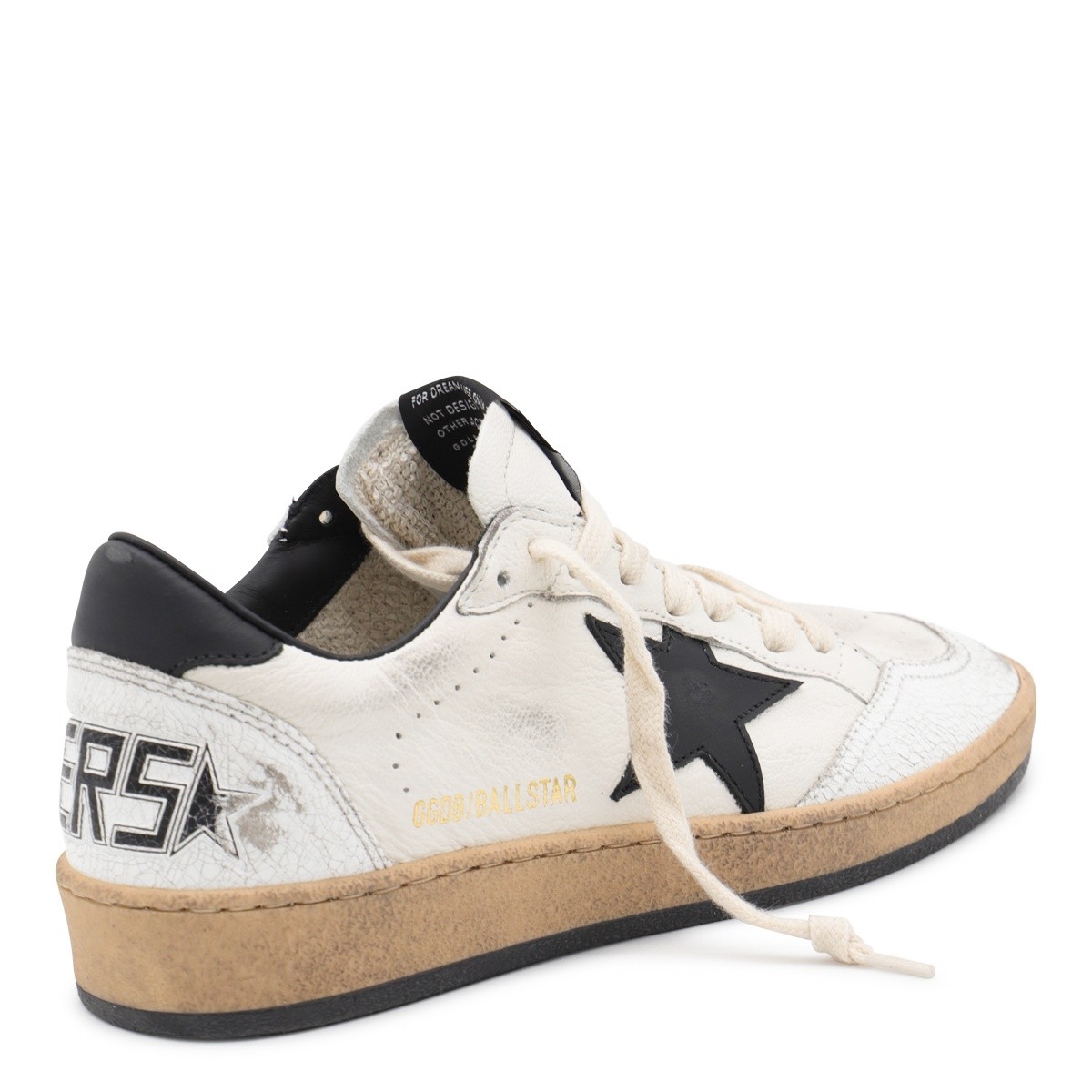 WHITE AND BLACK LEATHER BALL STAR LOW...