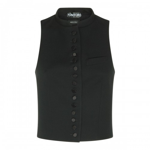 BLACK WOOL TOP