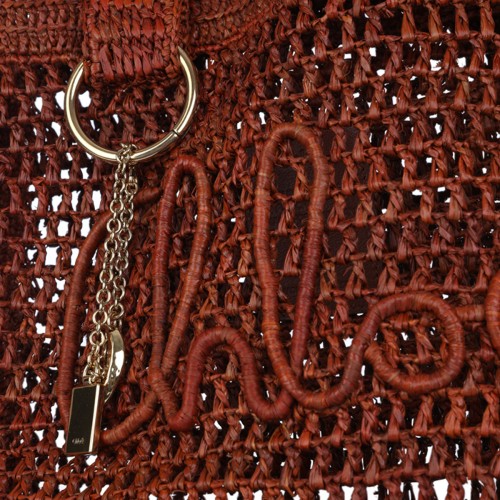 CLAY BROWN RAFFIA SUMMER BANANA TOP HANDLE BAG