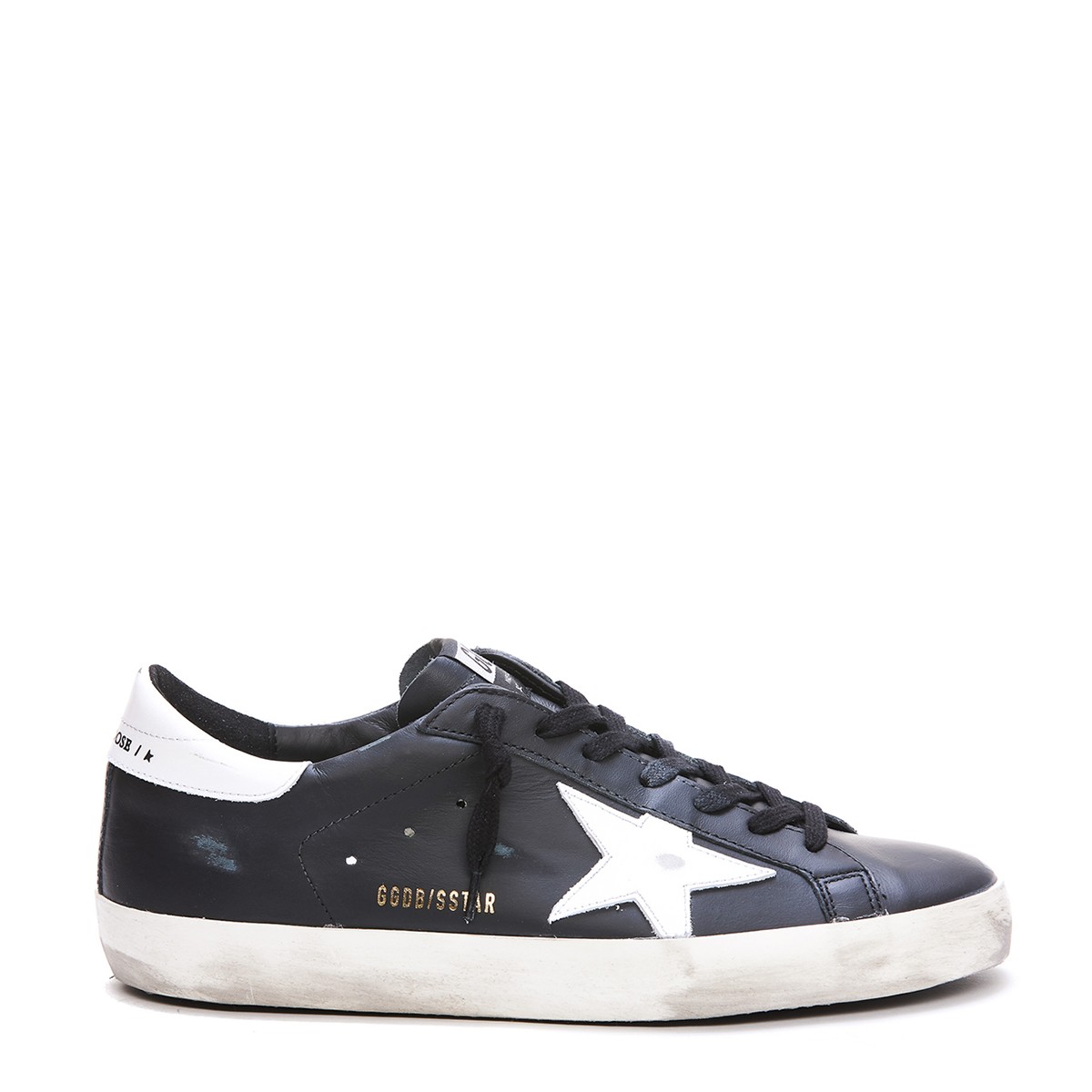 BLACK AND WHITE LEATHER SUPER-STAR...