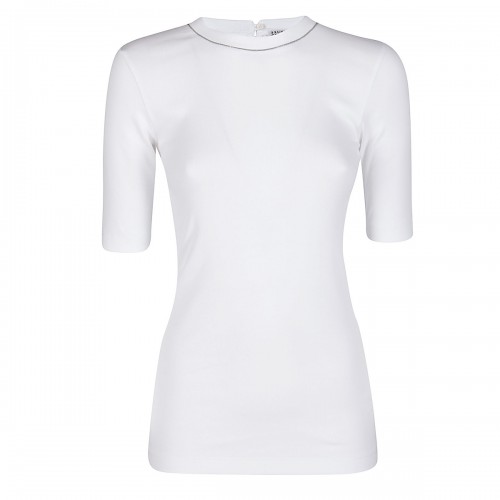 WHITE STRETCH COTTON TOP