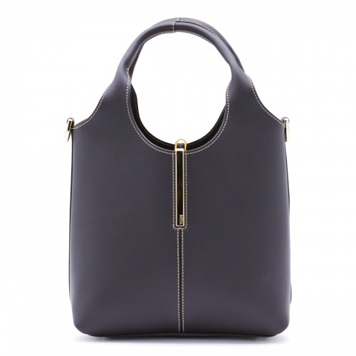 BLACK LEATHER TOTE