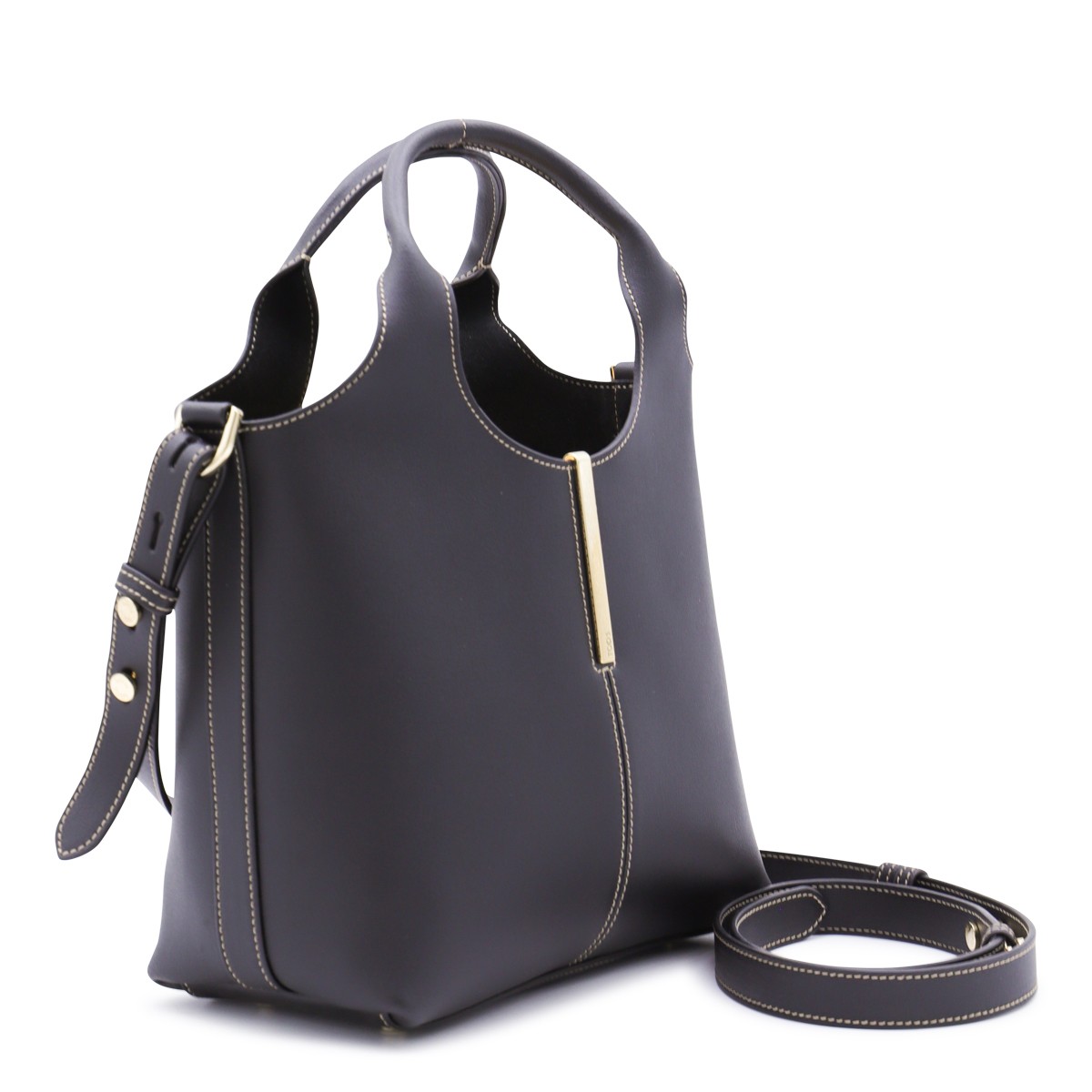 BLACK LEATHER TOTE