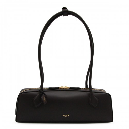 BLACK LEATHER LE TECKEL MEDIUM SHOULDER BAG
