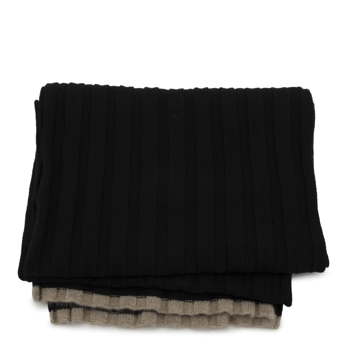 BLACK WOOL SCARF