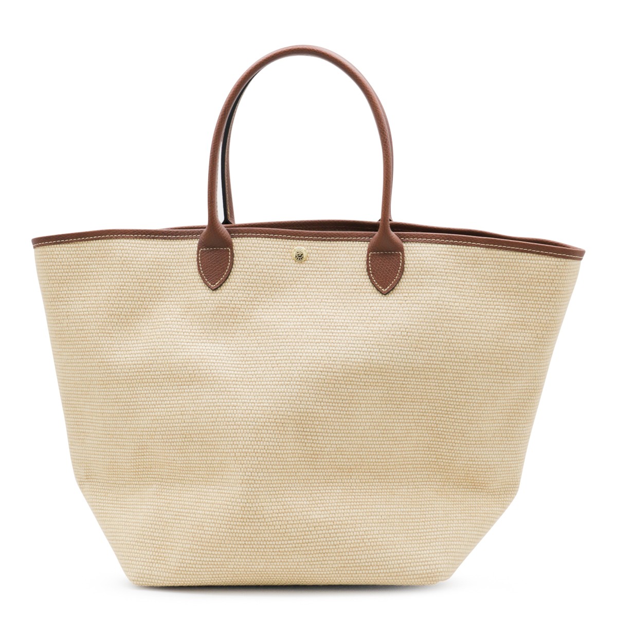 BEIGE AND BROWN RAFFIA LE PANIER...