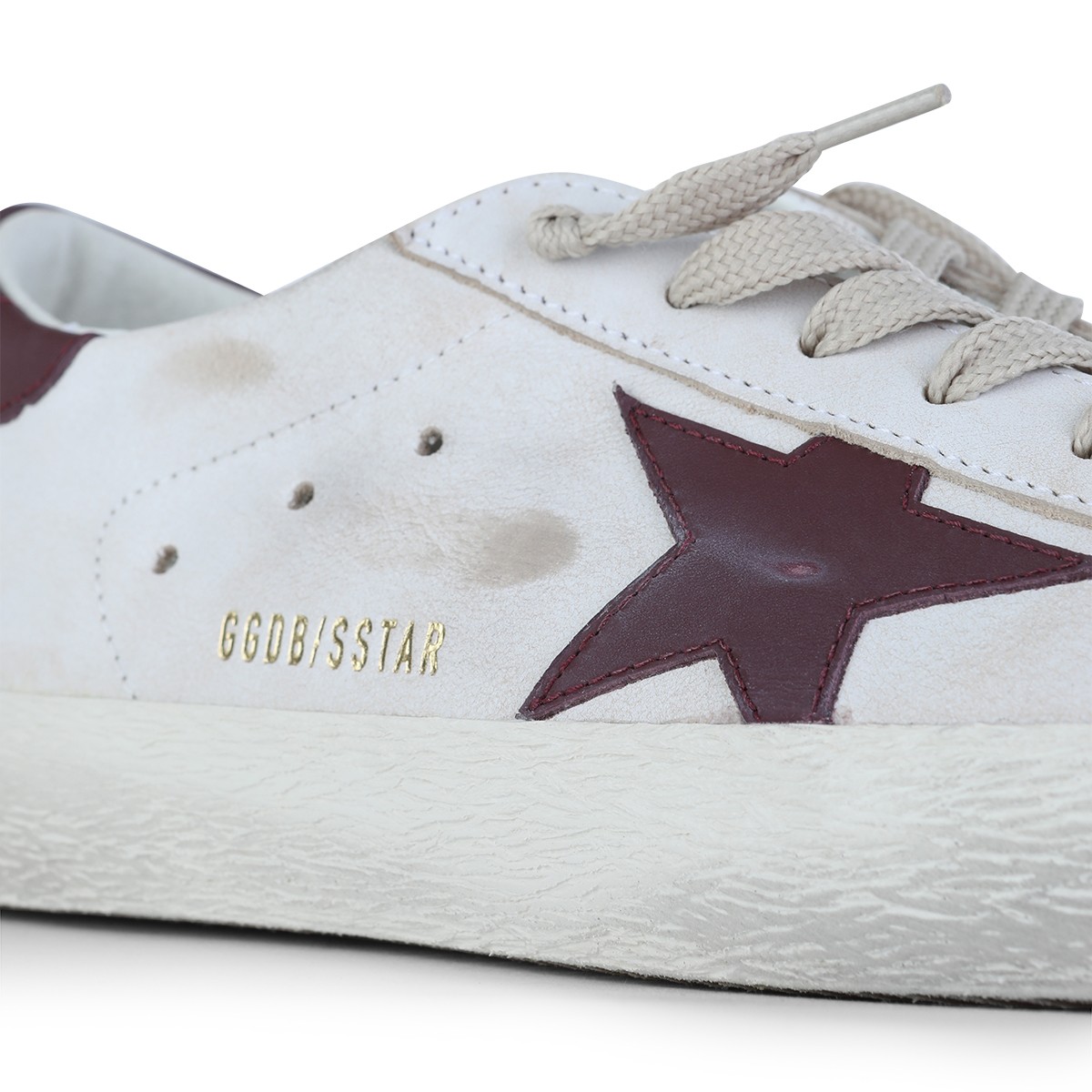 WHITE AND RED LEATHER SUPER STAR...