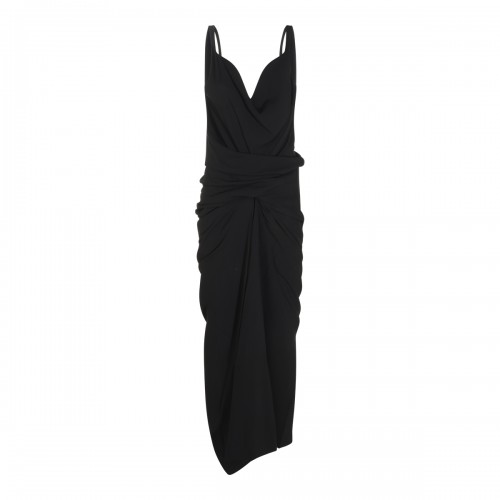 BLACK VISCOSE DRESS