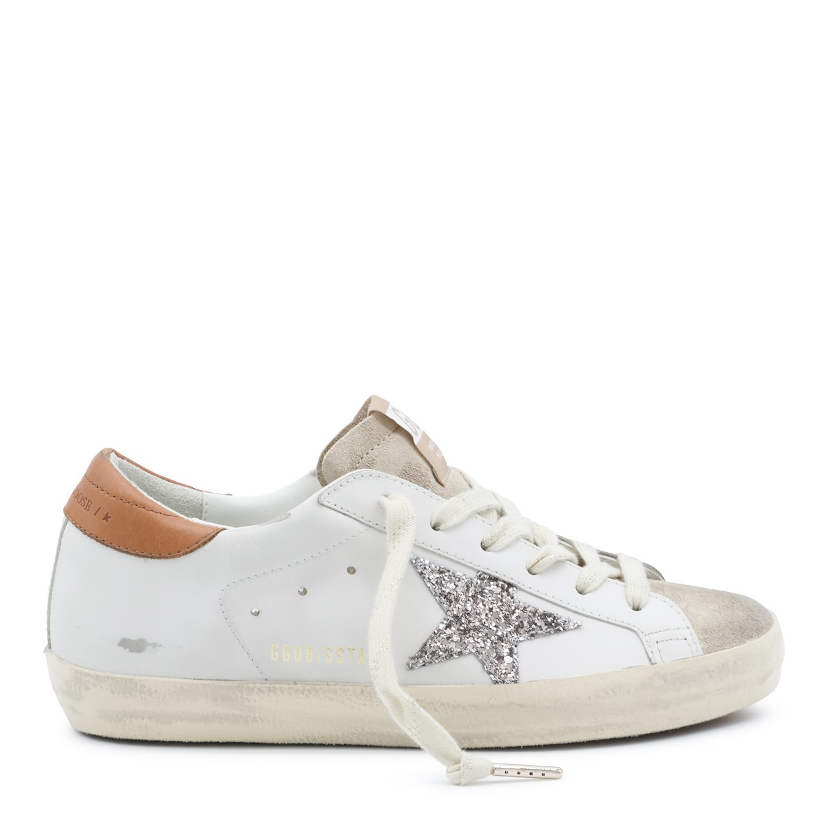 WHITE BEIGE AND BROWN LEATHER...