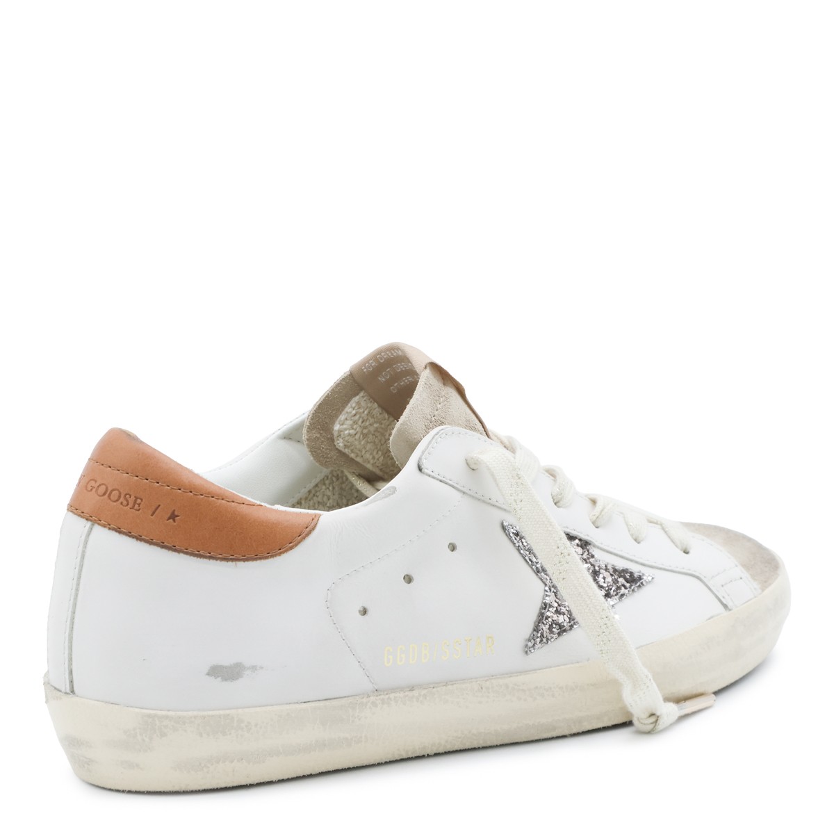 WHITE BEIGE AND BROWN LEATHER...