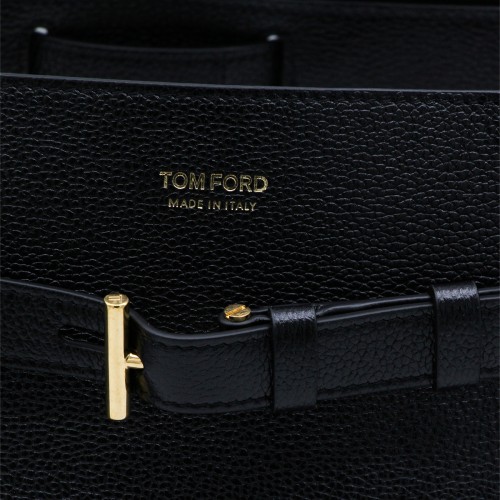 BLACK LEATHER TOTE