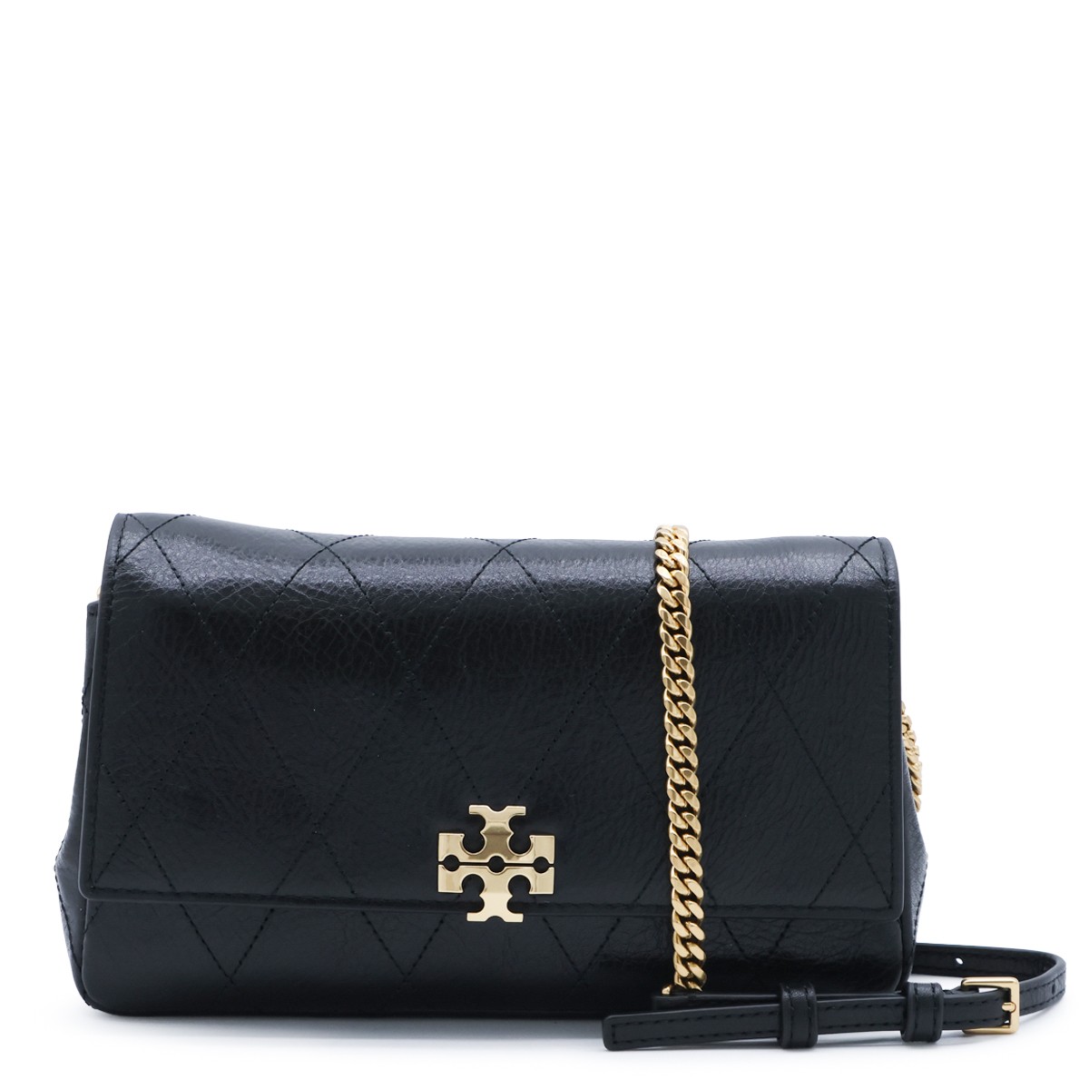 BLACK LEATHER CHARLIE SHOULDER BAG